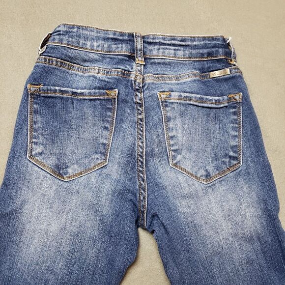 KANCAN Dark Wash Distressed Destroyed Skinny Jeans - Picture 6 of 16